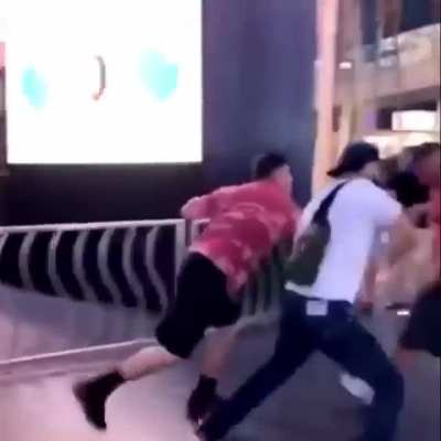 Racist and his son get beat
