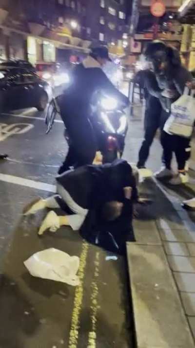 Just Eat driving kicking someone&rsquo;s face in Leicester Sq