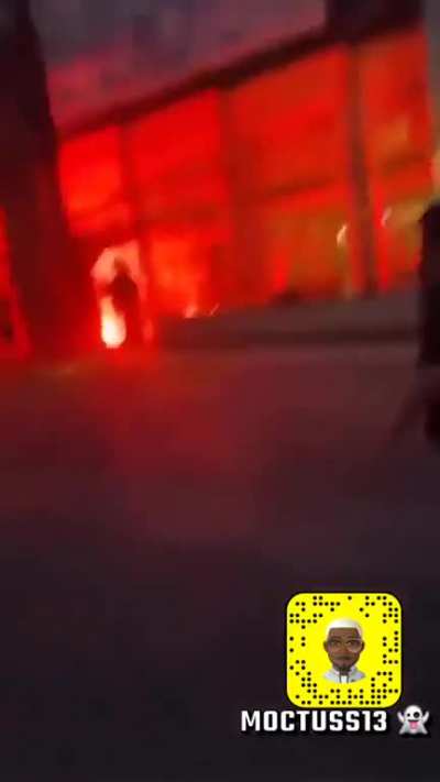 Rioters in France burning down the largest public library in the city of Marseille