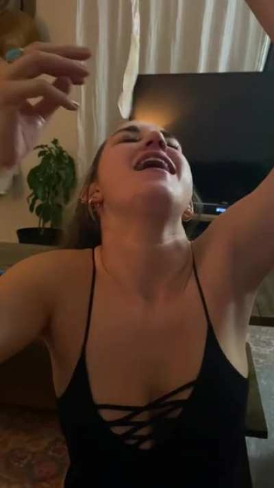 Decided to challenge myself with a condom blowjob 🥵
