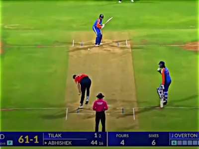 Abhishek Sharma&rsquo;s straightest six you&rsquo;ll ever see, pure timing it was.