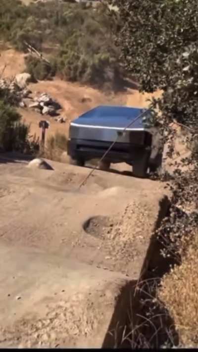 How the cybertruck stacks against a liveable WV van in the Stair steps test