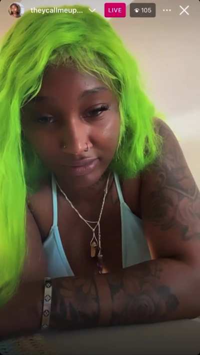 (@theycallmeupscale) In a Sexy Bikini on IG Live