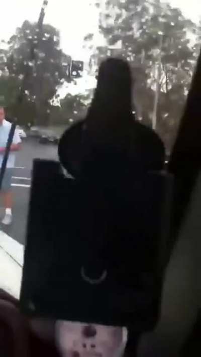 Old dude lights up tough guy at traffic lights