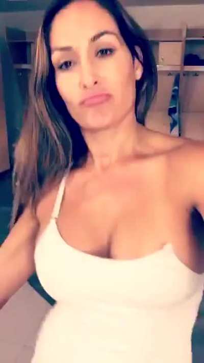 Nikki Bella Has Literally Busted Though Her Shirt Gif