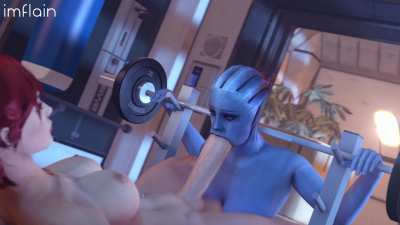 Futa Femshep face fucking Liara (Imflain) [Mass Effect]