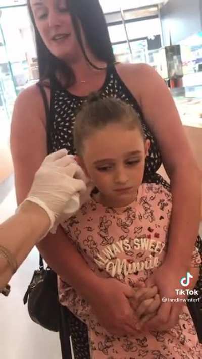 Ear piercing doesn&rsquo;t go as planned&hellip; she was fine and got icecream afterwards