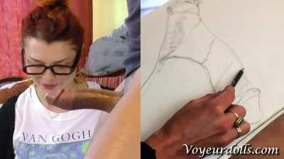 She Draws a Penis While Watching it Throb &amp;amp; Twerk