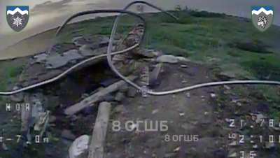 UA 8th Battalion, 10th Sep. Mountain Assault Brigade's drone team "Edelweiss" used FPV 'kamikaze' drones to strike Russian infantry positions, landing direct hits on several RU infantry. Published May 3, 2024