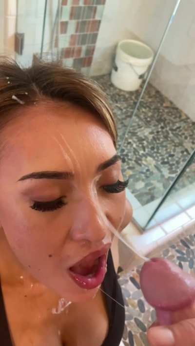 Sloppy deepthroating always leads to a huge facial for me 💦😅💦