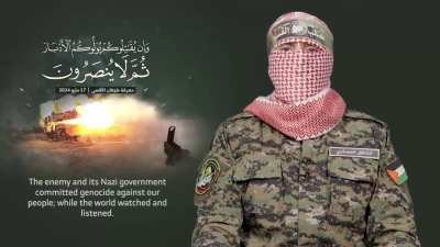 The spokesman (Abu Obaida) of the Palestinian resistance speech today&hellip;