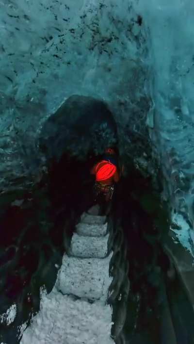 Stunning glacier cave in Iceland.......