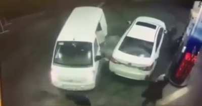 Geniuses in a van try to carjack this fella.... (This counts, right? 😏)