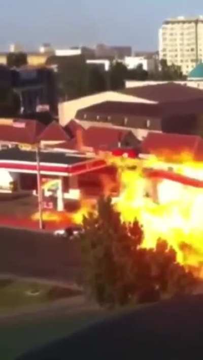 Gas station explosion.