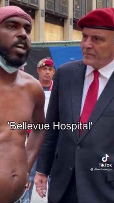 The moment a homeless man interrupts NYC mayoral candidate Curtis Sliwa&rsquo;s press conference.