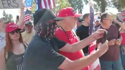 Vehicle drives through a a group in Yorba Linda, CA