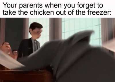 The chicken is FROZEN