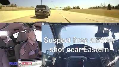 Trooper stays calm and collected while in high speed pursuit being shot at and attempting to pit.