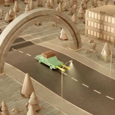animated wooden toy car