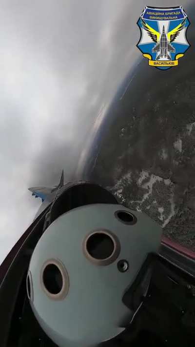 Launch of the American AGM-88 HARM anti-radar missile by a Ukrainian MiG-29 fighter