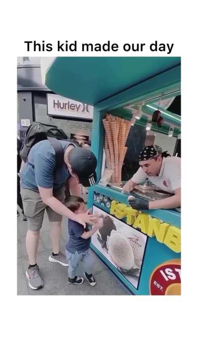 The kid and his ice cream