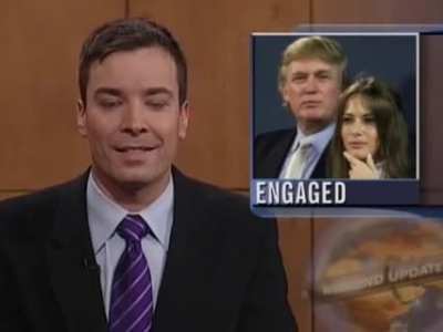 Jimmy Fallon gets interrupted by a heckler during Update and later turns it into applause (2004)
