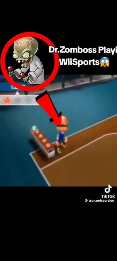 Zomboss playing wii sports