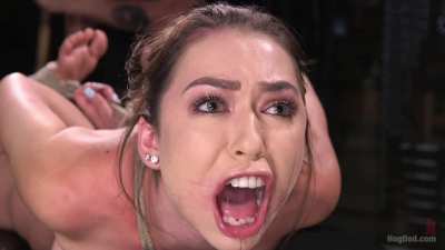 Melissa Moore loses control of her body functions in strict Hogtie (watch with Sound)