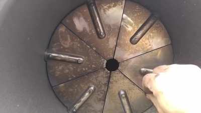 Adjustable vanes on a turbine found at the scrapyard