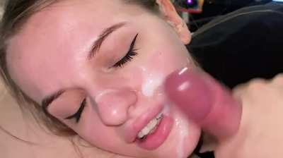He uses her Beautiful Face to drop His Load 💦🥵