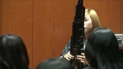 She even plays the coin sounds