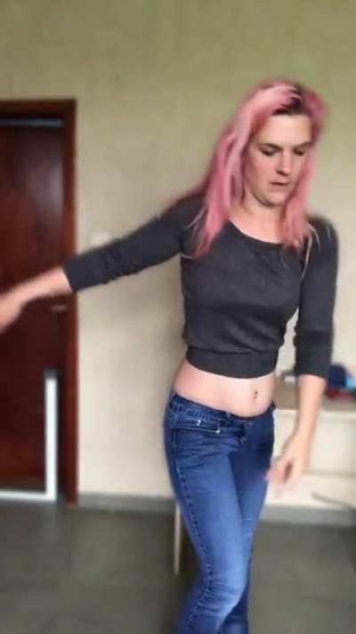 You can hear her think about the 'slo-mo' dance movies