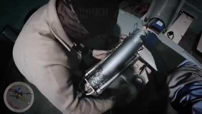 RU POV: GoPro footage Drone operators UAV assembly and explosive charge for the "Molniya-2" aircraft type FPV drone.