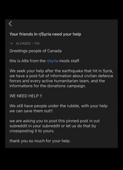 23 subreddit said sure, but r/canada ...