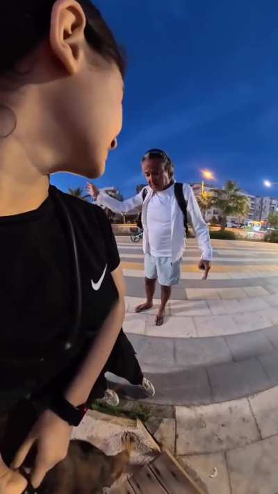 Turkish man harasses girl and her dog