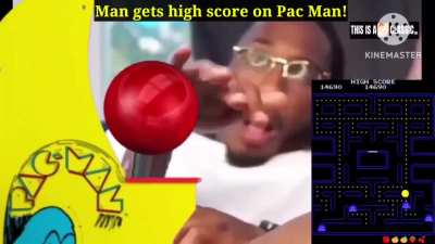 Man plays pac man