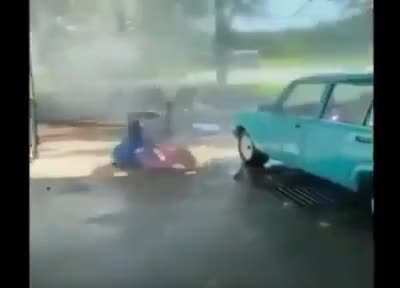 Breakdancer at the car wash
