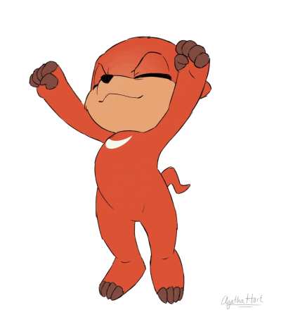 Baby's first big stretch! (art by @aggie-hart)