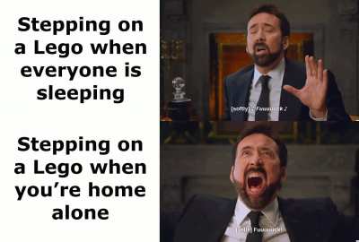 Stepping on a Lego