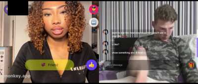 Omegle blasian girl reacts to big dick