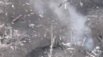 24th Brigade, grenade drops on Russian infantry, with a Russian &ldquo;sanitary&rdquo; passing at the end