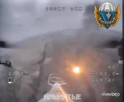 RU POV: 11th Guards Airborne Brigade "Black Wolves" FPV strike on UAF transport,  then hits another vehicle on the same road right after + 2nd hit car inside POV. Chasov Yar direction.