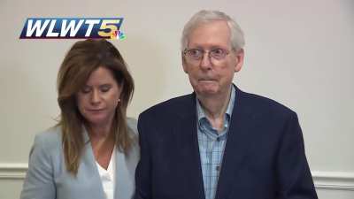 Mitch McConnell has another dazed and confused episode at a presser in Covington today before being led away by handlers