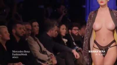 Alejandra Guilmant topless on the runway.