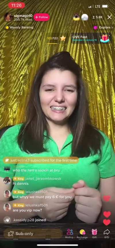 Sigmagirl0 - the conspiracies were flying that she was actually a missing girl, and comments fly telling her to do X if she&rsquo;s in danger. I can&rsquo;t help but not believe it. It pops up as a live on my FYP at least once a day. It&rsquo;s so weird but I feel like if 