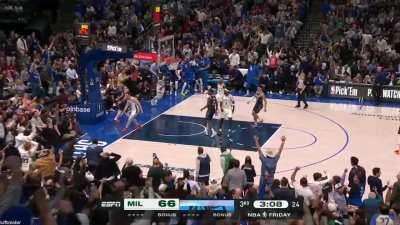 [Highlight] Luka Doncic posterizes Jrue Holiday and the American Airlines center explodes