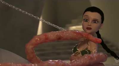 Jabba has fun with his new slave Leia. Animation by OCBoon [Upscaled and Interpolated]