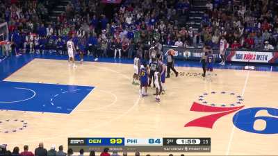 [Highlight] Full sequence of Philly only having 4 guys on the court and Harden coming off the bench mid-play