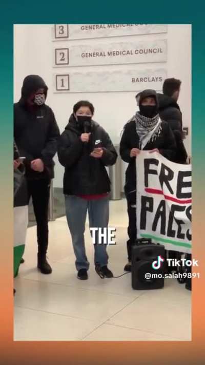 Pro Palestinian protesters chant 
