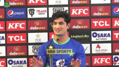 Naseem Shah telling a journalist that his English is limited